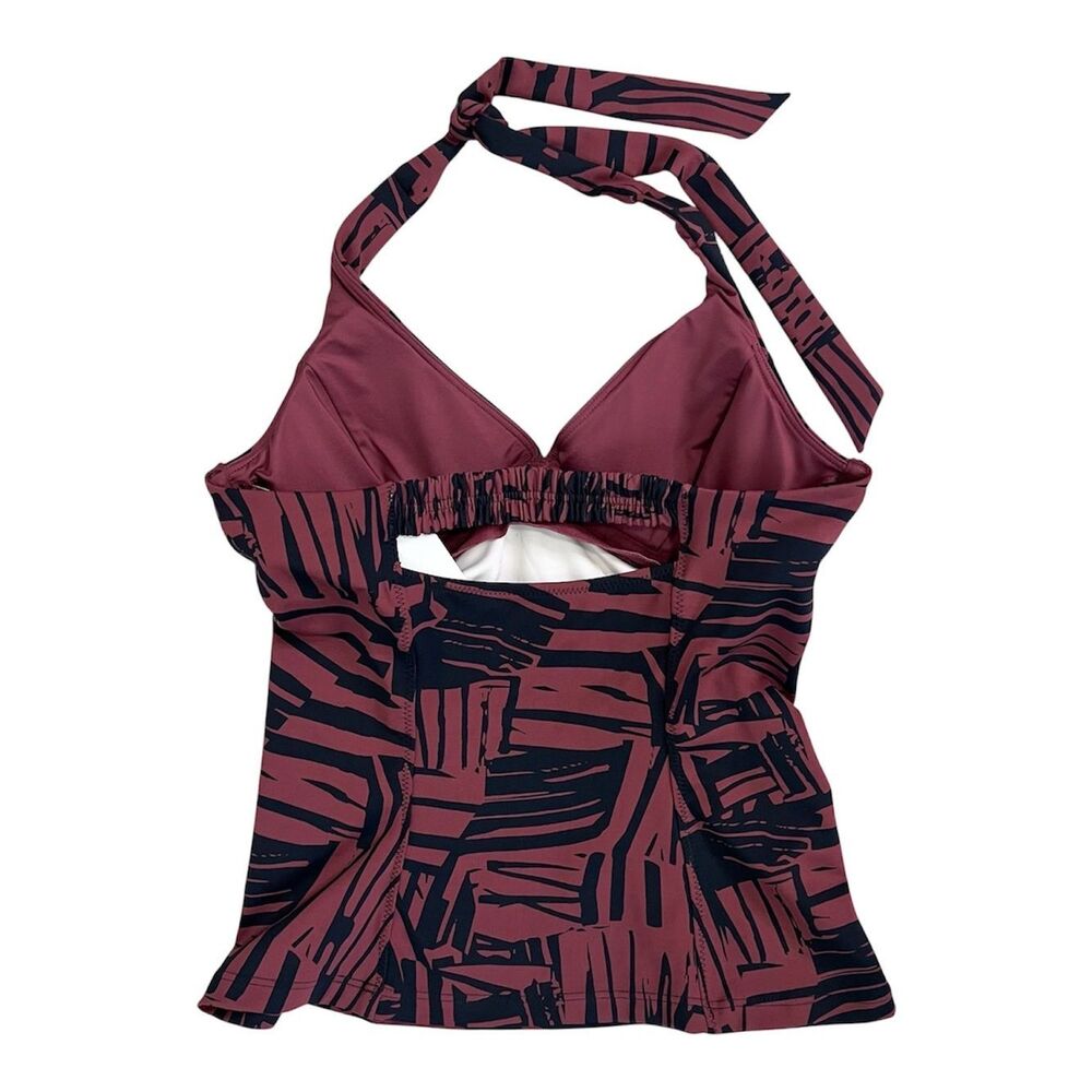 Athleta Sculpted Sienna Halter Tankini Top 34B / CT Abstract Swim NEW - Picture 5 of 10